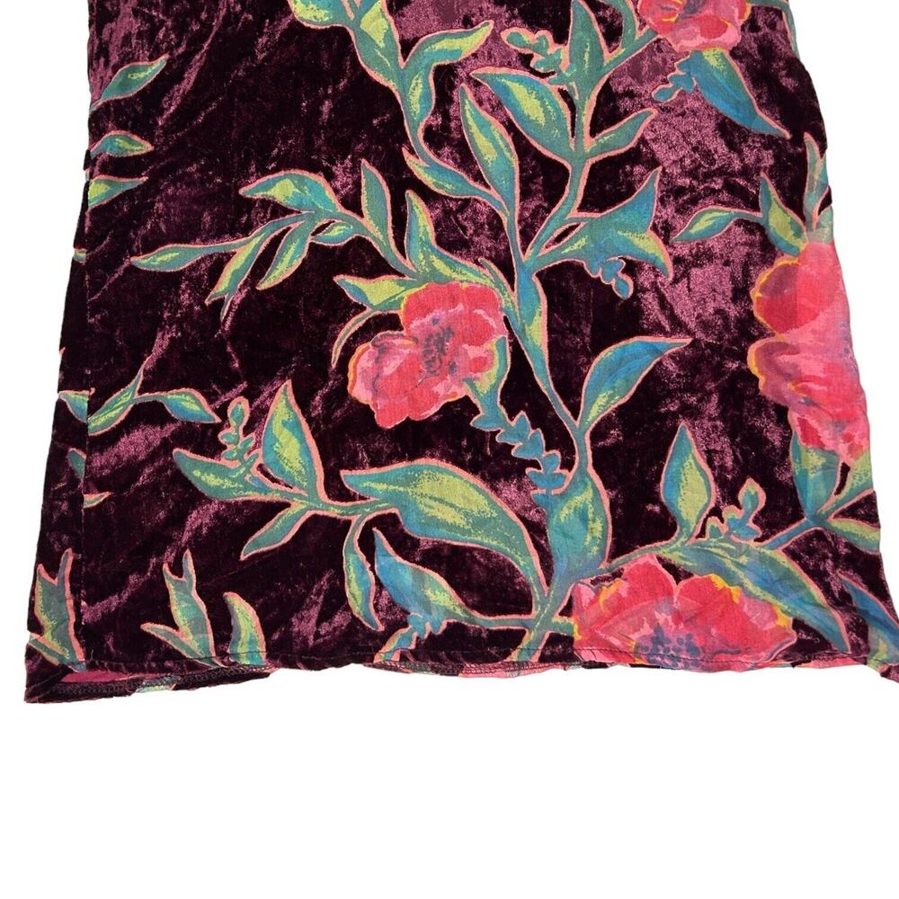 NWT Band of Gypsies Floral Velvet Halter Mini Dress Burgundy Plum XS Earthy Rose - Picture 5 of 16